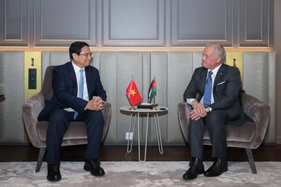 Thủ tướng Chính phủ Phạm Minh Chính hội kiến Quốc vương Jordan Abdullah II bin Al-Hussein. (Ảnh: Nhật Bắc/VGP)