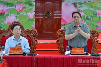 Thủ tướng Chính phủ Phạm Minh Chính chủ trì hội nghị. (Ảnh: THANH GIANG)