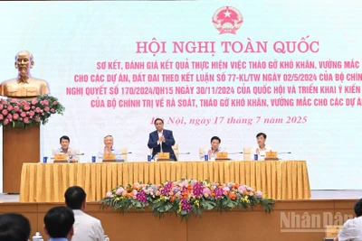 Thủ tướng Chính phủ Phạm Minh Chính chủ trì hội nghị. (Ảnh: TRẦN HẢI)