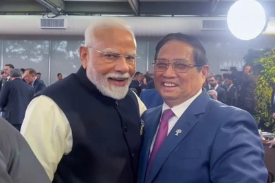 Thủ tướng Phạm Minh Chính và Thủ tướng Ấn Độ Narendra Modi. (Ảnh: VGP/Nhật Bắc)