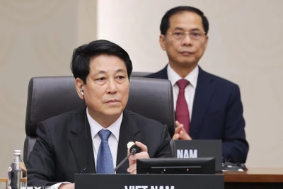 Chủ tịch nước Lương Cường dự Hội nghị Cấp cao Diễn đàn Hợp tác kinh tế châu Á-Thái Bình Dương (APEC) lần thứ 32. (Ảnh: Lâm Khánh/TTXVN)