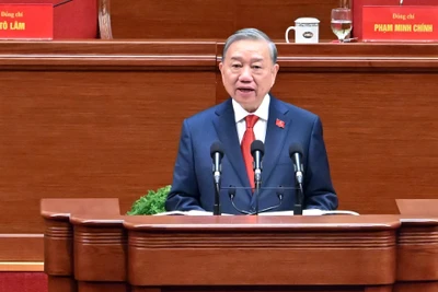 Tổng Bí thư Tô Lâm phát biểu tại lễ Bế mạc Đại hội lần thứ XIV của Đảng Cộng sản Việt Nam.
