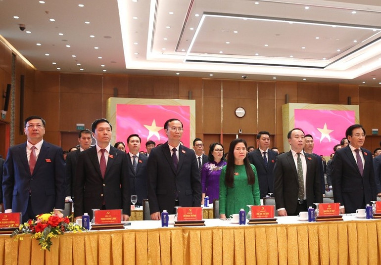 Lãnh đạo Văn phòng Chính phủ cùng các đại biểu dự Đại hội. (Ảnh: VGP/Nguyễn Hoàng) vpcp4.jpg