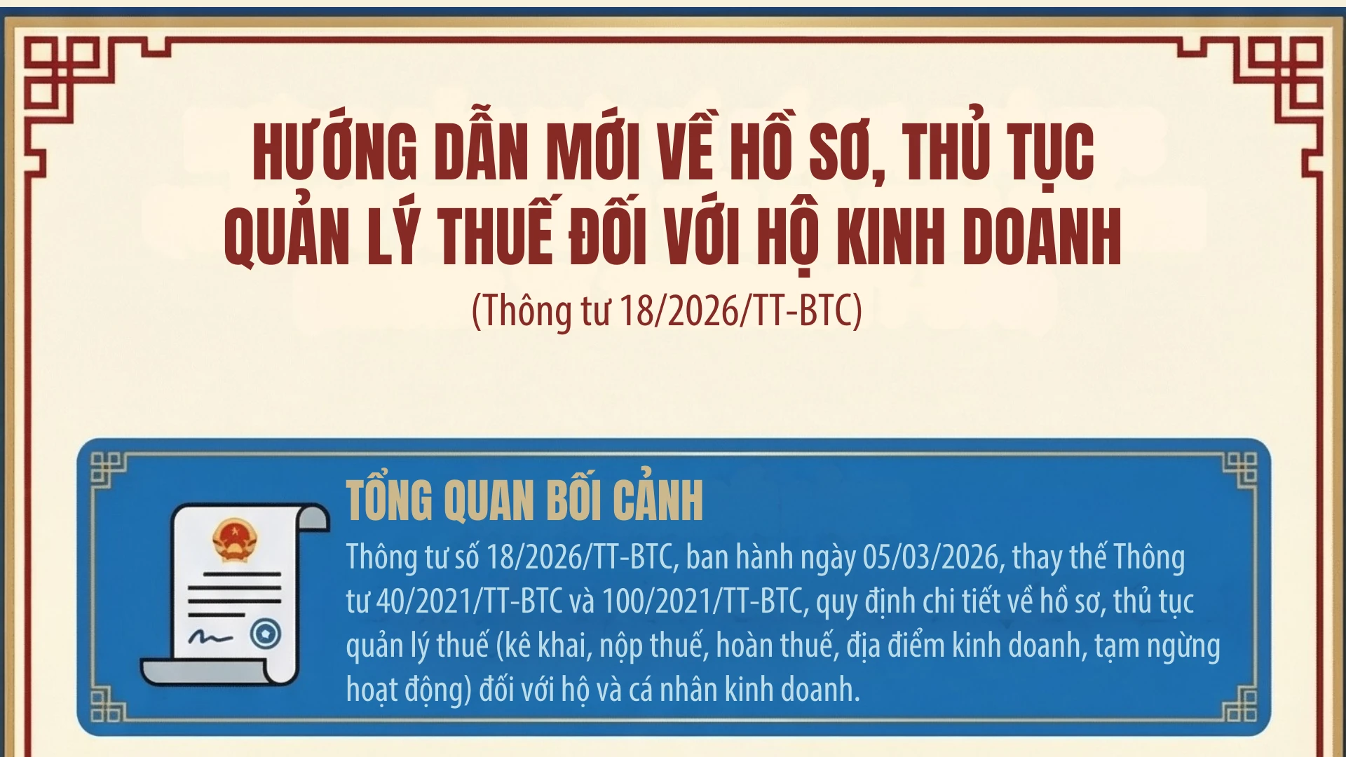 Thông Tư Mới Quy Định Chi Tiết Hồ Sơ Thuế Cho Hộ, Cá Nhân Kinh Doanh