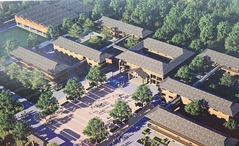 Phối cảnh một góc trong khuôn viên Trường liên cấp Si Pa Phìn. 