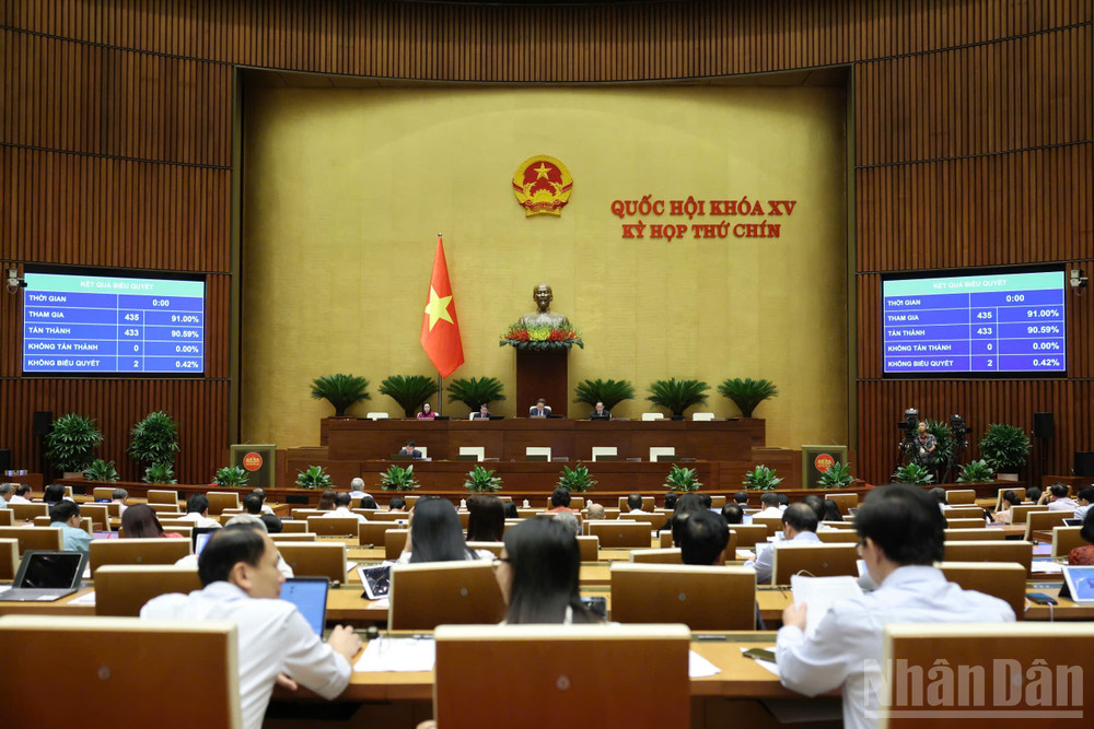 Quốc hội biểu quyết thông qua Luật Bảo vệ dữ liệu cá nhân. (Ảnh: DUY LINH) ndo_br_bieu-quyet-luat-bao-ve-du-lieu-ca-nhan-2.jpg