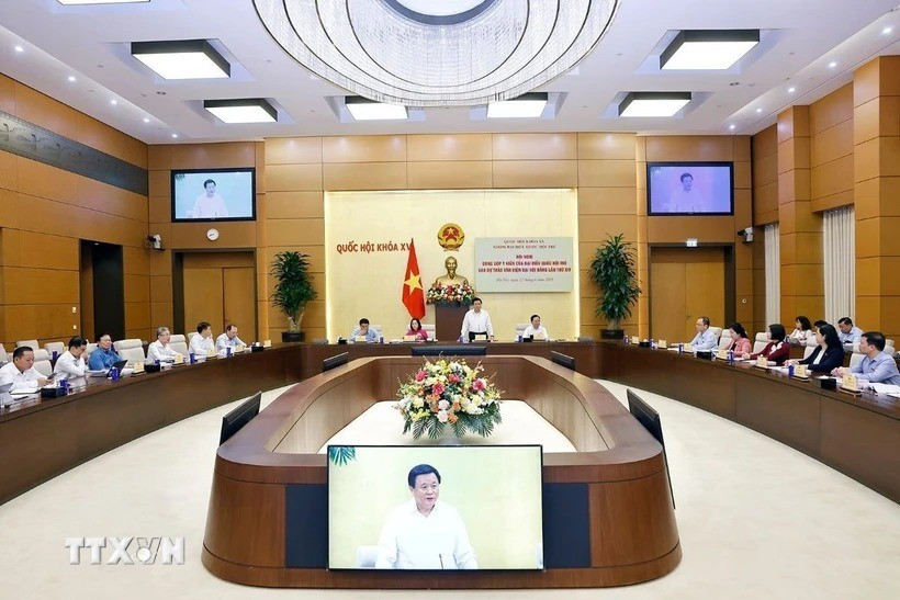 Đồng chí Nguyễn Xuân Thắng, Ủy viên Bộ Chính trị, Chủ tịch Hội đồng Lý luận Trung ương, Giám đốc Học viện Chính trị Quốc gia Hồ Chí Minh phát biểu chỉ đạo, định hướng thảo luận. (Ảnh: TTXVN) ttxvn-dai-bieu-quoc-hoi-tre-dong.jpg