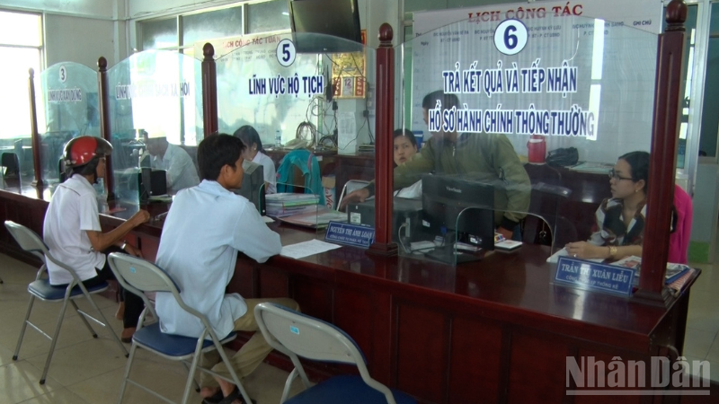 Bộ phận một cửa của đơn vị hành chính cấp xã tại thành phố Cần Thơ.