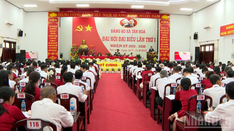 Quang cảnh đại hội Đảng bộ xã Tân Hòa, thành phố Cần Thơ, nhiệm kỳ 2025-2030.