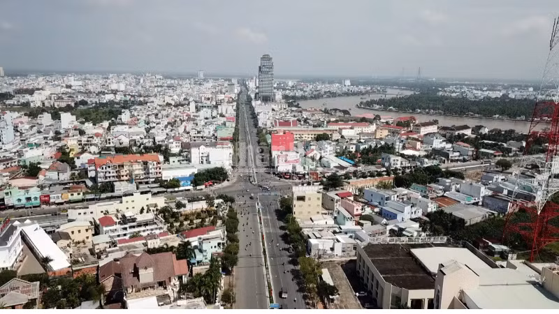 Một góc thành phố Cần Thơ nhìn từ trên cao.