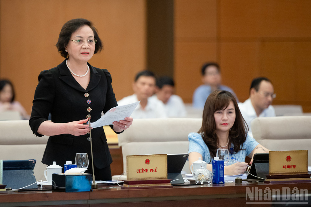 Bộ trưởng Nội vụ Phạm Thị Thanh Trà. (Ảnh: DUY LINH) ndo_br_z61-4357-bo-truong-bo-noi-vu-pham-thi-thanh-tra.jpg