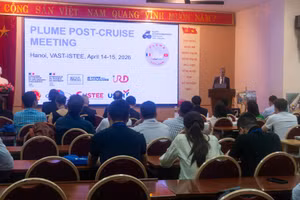 Hội thảo báo cáo kết quả bước đầu sau chiến dịch Plume được tổ chức tại Viện Hàn lâm Khoa học và Công nghệ Việt Nam trong hai ngày 14-15/4. (Ảnh: IRD)