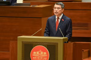 Thủ tướng Chính phủ Lê Minh Hưng phát biểu nhậm chức. (Ảnh: DUY LINH)