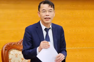 Đồng chí Vũ Thanh Mai, Phó Trưởng Ban Tuyên giáo và Dân vận Trung ương phát biểu tại buổi làm việc. (Ảnh: MINH HẢI)