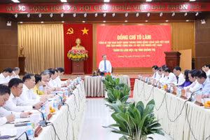 Tổng Bí thư, Chủ tịch nước Tô Lâm và Đoàn công tác của Trung ương làm việc với Ban Thường vụ Tỉnh ủy Quảng Trị.