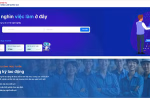 Giao diện trang web Sàn Giao dịch việc làm quốc gia (www.vieclam.gov.vn).