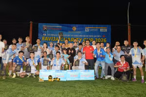 Đội FC T-Connect Bình Định giành chức vô địch Giải bóng đá từ thiện gây quỹ xây dựng chùa Đại Ân Tokyo - FAVIJA Charity Cup lần thứ 4. (Ảnh: FAVIJA)
