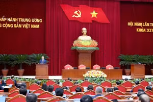  Hội nghị lần thứ hai Ban Chấp hành Trung ương Đảng Cộng sản Việt Nam khóa XIV. (Ảnh: ĐĂNG KHOA)