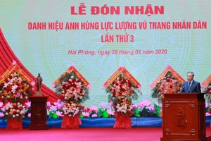 Tổng Bí thư Tô Lâm, Bí thư Quân ủy Trung ương phát biểu tại buổi lễ. (Ảnh: Trọng Đức/TTXVN)