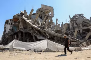 Cảnh đổ nát do xung đột tại Gaza. (Ảnh: THX/TTXVN)