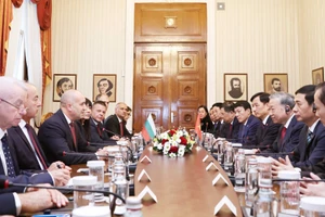 Tổng Bí thư Tô Lâm và Tổng thống Bulgaria Rumen Radev hội đàm chính thức. (Ảnh: Thống Nhất/TTXVN)