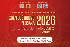 Chương trình “Xuân Quê hương - Tết đại đoàn kết Osaka 2026” sẽ được tổ chức vào ngày 4/1/2026 tại Công viên Ikuno, thành phố Osaka, Nhật Bản.