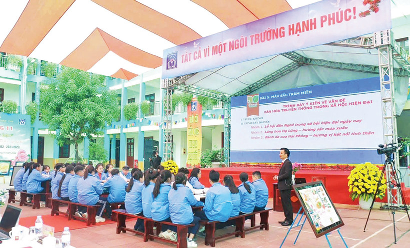 Giờ học chuyên đề của học sinh Trường trung học cơ sở Trần Phú (Hải Phòng). (Ảnh: THANH TÙNG)