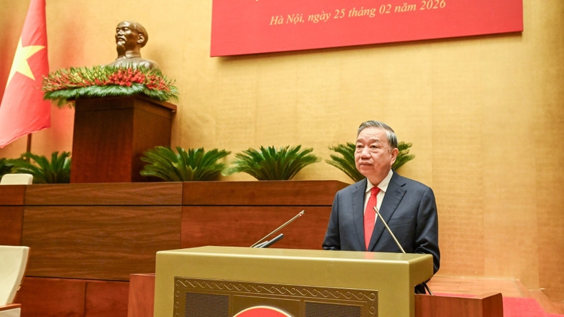 Tổng Bí thư Tô Lâm phát biểu chỉ đạo tại hội nghị. (Ảnh: DUY LINH)