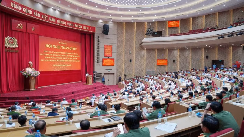Bộ Công an tổ chức hội nghị triển khai Nghị quyết của Chính phủ về chiến lược tổng thể quốc gia phòng ngừa, ứng phó các đe dọa an ninh phi truyền thống đến năm 2030, tầm nhìn đến năm 2045. (Ảnh Bộ Công an)