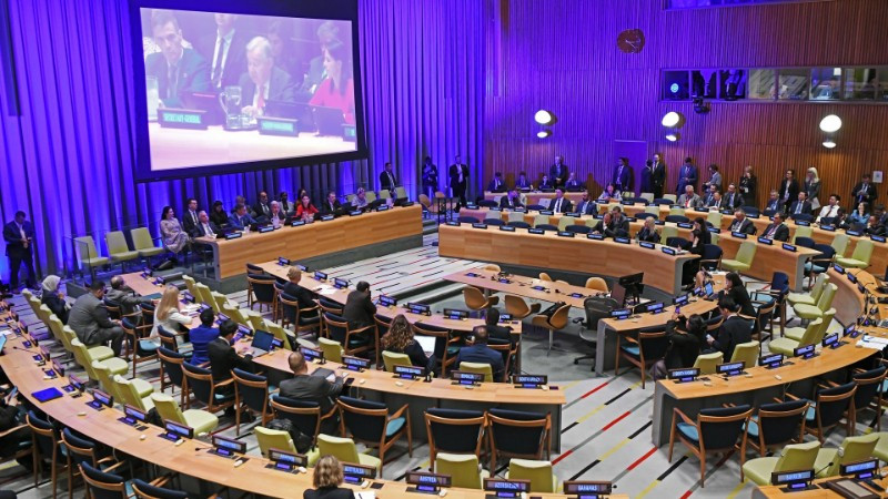 Hội nghị cấp cao về AI diễn ra tại Trụ sở Liên hợp quốc ở New York, Mỹ. (Ảnh Tân Hoa Xã)