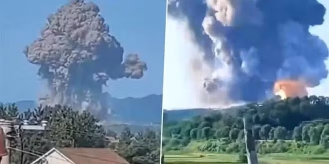 Hình ảnh vụ nổ. (Ảnh: SANA)