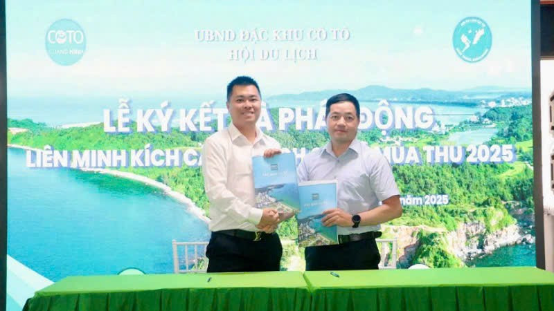 Các doanh nghiệp hợp tác và phát động liên minh kích cầu du lịch Cô Tô mùa thu 2025. 