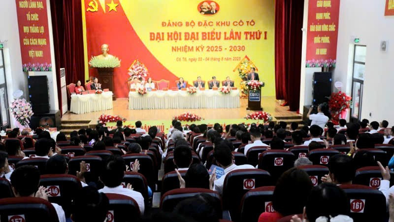 Quang cảnh Đại hội đại biểu Đảng bộ đặc khu Cô Tô lần thứ I, nhiệm kỳ 2025-2030.