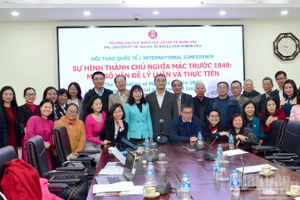 Hội thảo quốc tế “Sự hình thành chủ nghĩa Mác trước 1848 – Một số vấn đề lý luận và thực tiễn”. (Ảnh: PHẠM CƯỜNG)