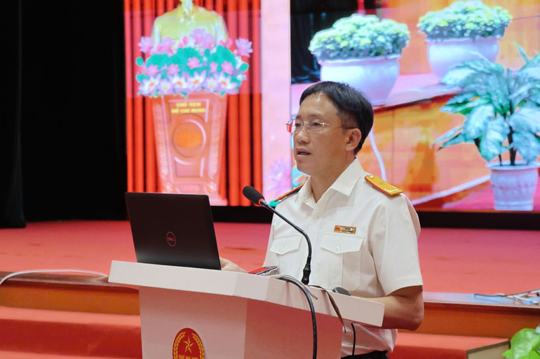 Phó Cục trưởng Cục Thuế phát biểu tại hội nghị. (Ảnh: BTC) img-5227.jpg