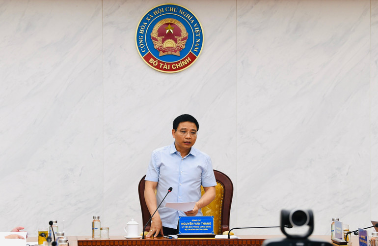 Bộ trưởng Tài chính Nguyễn Văn Thắng phát biểu tại hội nghị. (Ảnh: Ban Tổ chức cung cấp) img-5306.jpg