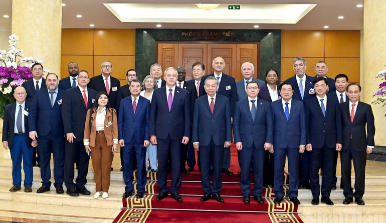 Tổng Bí thư Tô Lâm tiếp Trưởng đoàn chính đảng các nước đến Việt Nam dự Lễ kỷ niệm 80 năm Cách mạng Tháng Tám thành công và Quốc khánh 2/9, ngày 1/9/2025, tại Trụ sở Trung ương Đảng.