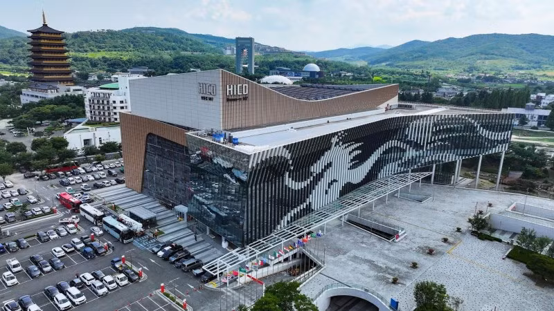 Trung tâm hội nghị quốc tế Hwabaek ở Gyeongju, tỉnh Bắc Gyeongsang. Cơ sở này sẽ được sử dụng làm hội trường hội nghị chính cho hội nghị thượng đỉnh APEC sắp tới. (Ảnh minh họa: Yonhap)