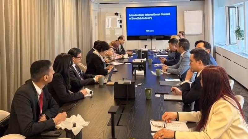 Quang cảnh cuộc họp giữa Nhóm các Đại sứ ASEAN tại Stockholm (ACS) và Hội đồng Công nghiệp Thụy Điển quốc tế. (Ảnh do Đại sứ quán Việt Nam tại Thụy Điển cung cấp)