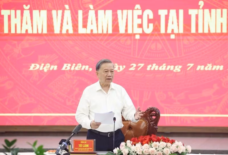 Tổng Bí thư Tô Lâm phát biểu. (Ảnh: Thống Nhất/TTXVN)