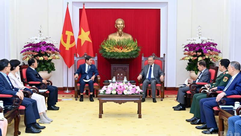 Quang cảnh buổi tiếp tại Trụ sở Trung ương Đảng. (Ảnh: ĐĂNG KHOA)