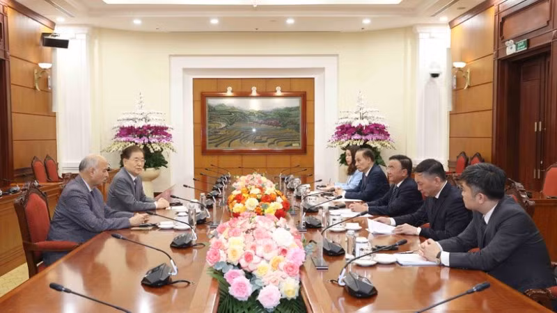 Quang cảnh buổi tiếp. (Ảnh: TTXVN)