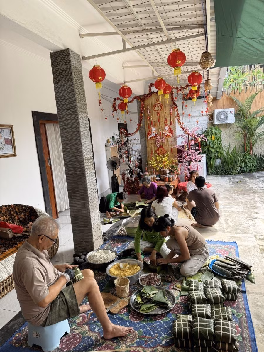 Không khí Tết ngập tràn ngôi nhà của một gia đình người Việt ở Bali.