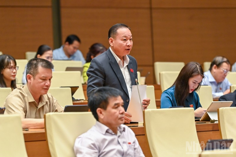 Đại biểu Tráng A Dương (Hà Giang) phát biểu. (Ảnh: DUY LINH) ndo_br_trang-a-duong-ha-giang.jpg