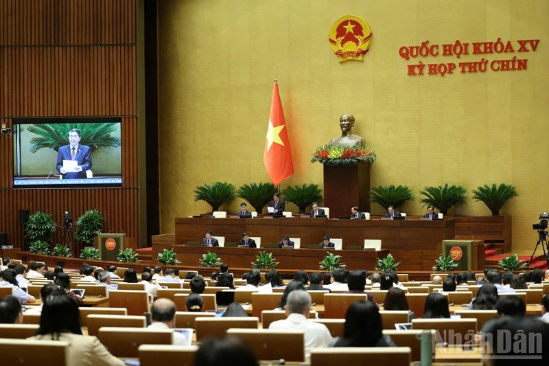 Quang cảnh phiên họp của Quốc hội, sáng 18/6/2025. (Ảnh: DUY LINH) ndo_br_z6716318736034-a2751bffc7b541759915230eadfdefad.jpg