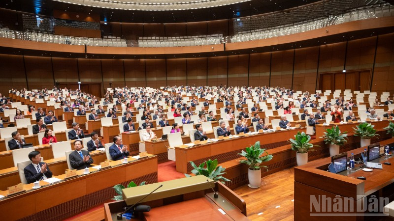 Quang cảnh phiên họp của Quốc hội, sáng 27/6/2025. (Ảnh: DUY LINH)