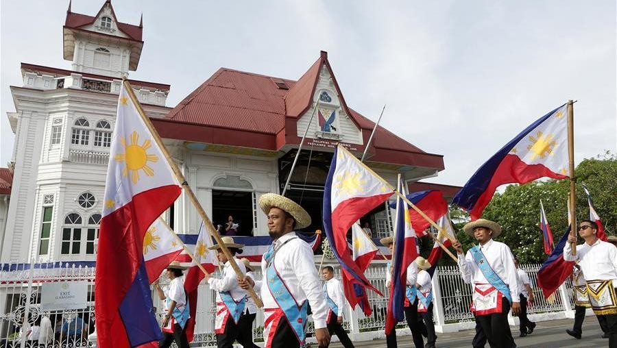 Kỷ niệm Ngày Tuyên bố độc lập của Philippines tại tỉnh Cavite, Philippines, ngày 12/6/2019. (Ảnh minh họa: Xinhua)