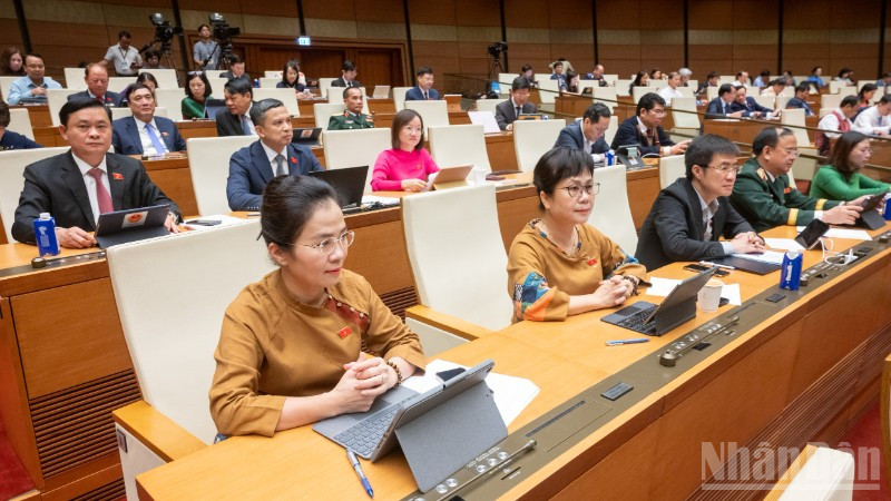 Đại biểu Quốc hội tham dự phiên họp. (Ảnh: DUY LINH)
