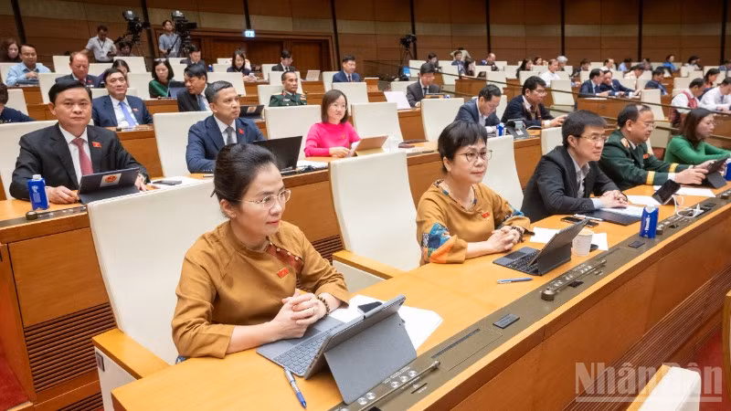 Đại biểu Quốc hội tham dự phiên họp. (Ảnh: DUY LINH)