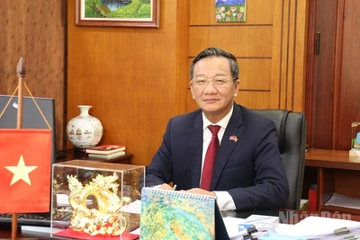 Đại sứ Việt Nam tại Lào Nguyễn Minh Tâm. (Ảnh: DUY TOÀN)